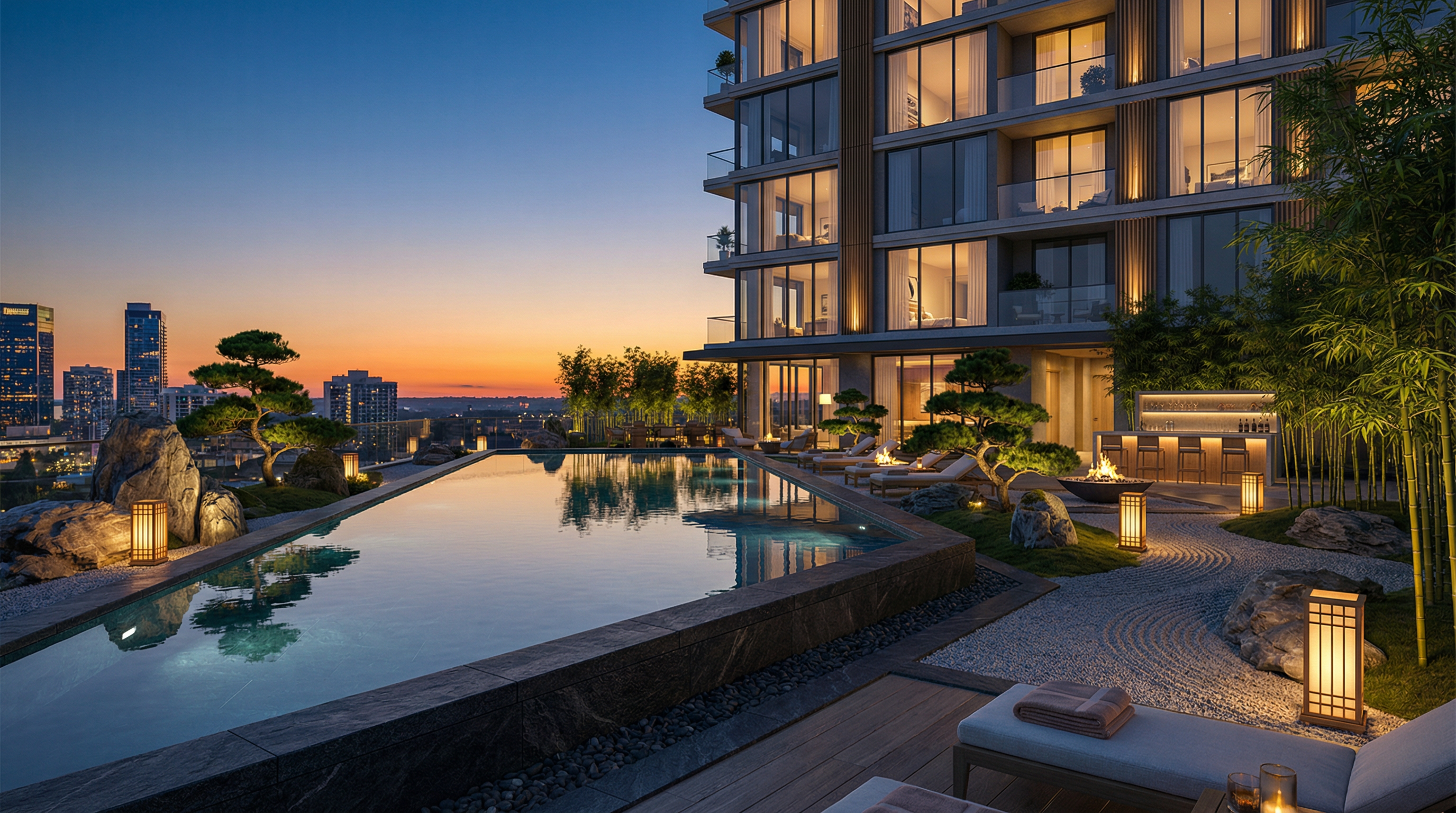 Infinity Pool with Zen Garden